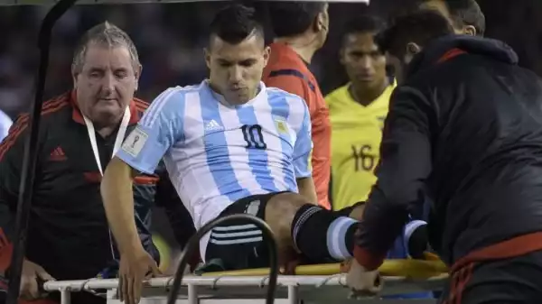 Man City Striker, Aguero, Injured On International Duty